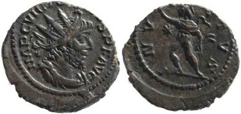 Victorinus AE silvered antoninianus - INVICTVS