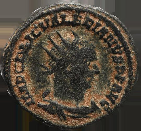 Ancient Roman coin of Valerian - VOTA ORBIS
