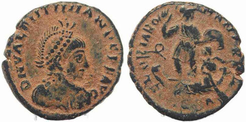 Roman coin of Valentinian II - GLORIA ROMANORVM - Constantinople