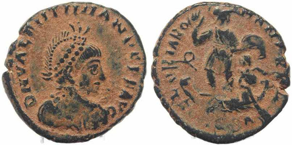 Roman coin of Valentinian II - GLORIA ROMANORVM - Constantinople