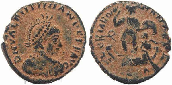 Roman coin of Valentinian II - GLORIA ROMANORVM - Constantinople