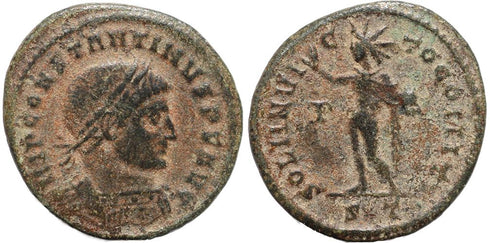 Ancient Roman coin of Constantine I - SOLI INVICTO COMITI