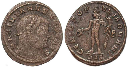 Roman coin of Galerius - GENIO POPVLI ROMANI - Siscia