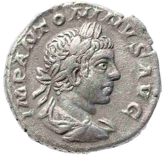 Roman coin of Elagabalus - AR silver denarius - P M TRP III COS III P P