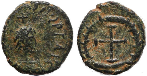 Rare ancient roman coin of Theodosius II - Cross above head