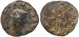 Roman coin of Gallienus silvered antoninianus - AEQVITAS AVG
