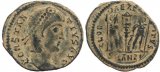 Roman coin of Constantius II as Augustus - GLORIA EXERCITVS - Antioch