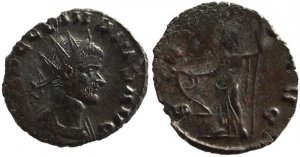 Roman coin of Claudius II silvered antoninianus - SALVS AVG
