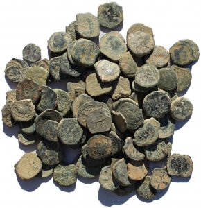 Ancient Uncleaned Nabatean coins from the Holyland!