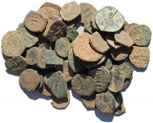 Premium Uncleaned Ancient Byzantine Coins from the Holyland 16-26mm