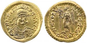 Ancient Byzantine Gold coin of Leo I  (457-474 AD ) Gold solidus - Constantinople mint