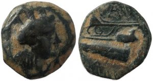 Phoenician coin from Arados - Circa 3rd century BC - Tyche and Galley