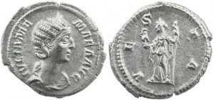 Roman coin of Julia Mamaea: Mother of Severus Alexander