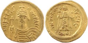 Byzantine Gold coin of the Emperor Phocas 602-610AD