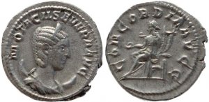 Roman coin of Otacilia Severa silver antoninianus - CONCORDIA AVGG