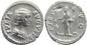 Roman coin of Julia Domna AR silver denarius - PIETAS AVGG
