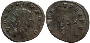 Roman coin of Gallienus antoninianus - SECVRIT PERPET - Rome Mint