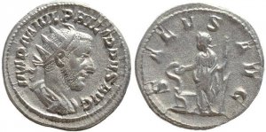 Roman coin of Philip I AR silver antoninianus - SALVS AVG
