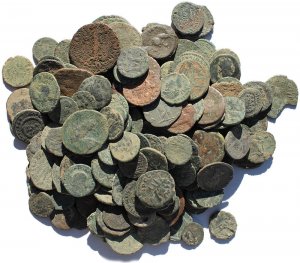 Uncleaned Spanish Found Ancient Roman Coins - all with detail before cleaning
