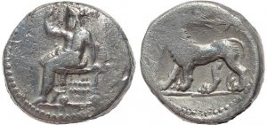 Ancient coin of Seleukos I Nikator AR Double Shekel - Babylon mint - 311-305 BC.