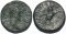 Roman coin of Marcus Aurelius AE21 of Cilicia, Hieropolis-Kastabala River god Pyramus swimming right