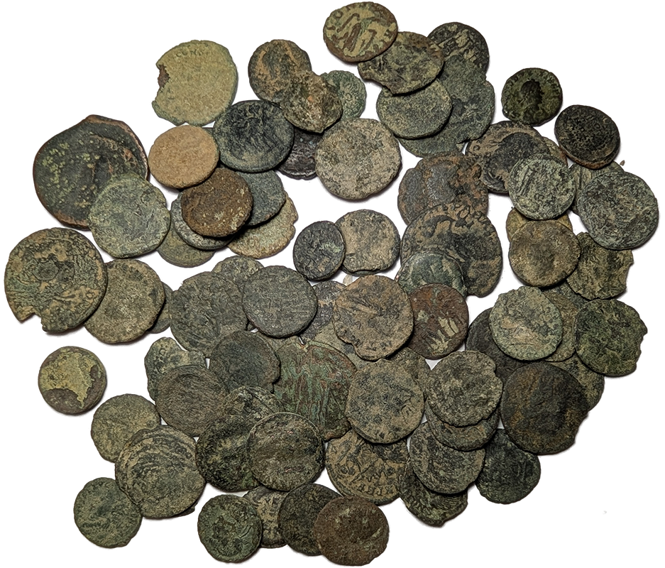 75 Uncleaned Ancient Roman coins from the Holyland – Cerberus Ancient ...