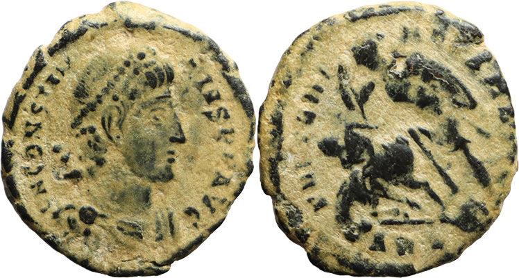 Ancient Roman coin of the Emperor Constantius II - FEL TEMP REPARATIO ...