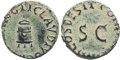Ancient Roman coin of Claudius - Ae quadrans - Modius
