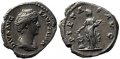 Roman coin of Faustina Senior silver denarius 138-141AD - PIETAS AVG