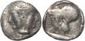 Mysia, Lampsakos - Circa 500-450 BC AR silver Diobol - Female janiform