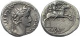 Roman silver coin of Augustus AR denarius - RIC 199, Sear5 1596