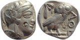Ancient Greek coin - Attica, Athens AR Silver Tetradrachm - countermarked