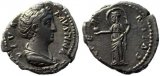 Roman coin of Faustina Senior silver denarius 138-141AD - AETERNITAS
