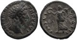 Roman coin of Marcus Aurelius denarius -  IMP VI COS III - original toning
