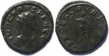 Roman coin of Carus 282-283AD Antoninianus, Spes walking holding flower