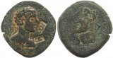 Roman Provincial coin of Caracalla - Syria, Seleuicis and Pieria, Laodicea ad Mare- two countermarks