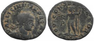 Roman coin of Licinius II - IOVI CONSERVATORI - Arelate 318AD