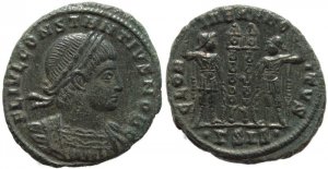 Roman coin of Constantius II - GLORIA EXERCITVS - Siscia