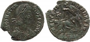 Roman coin of Constantius II - FEL TEMP REPARATIO - Sirmium