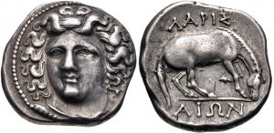 Superb Ancient Greek coin of Thessaly, Larissa AR Drachm - 356-342 BC - Beautiful Classic Style