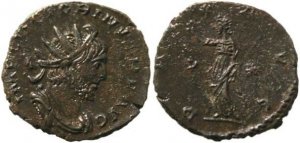 Roman coin of Victorinus 268-270AD antoninianus -  PAX AVG
