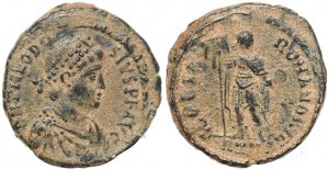 Roman coin of Theodosius I - GLORIA ROMANORVM - Antioch