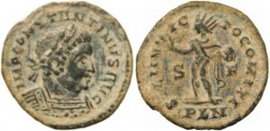 Roman coin of Constantine I - SOLI INVICTO COMITI - LONDINIUM MINT