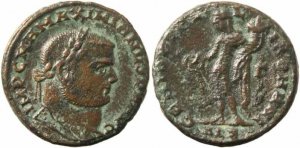 Roman coin of Maximianus follis - GENIO POPVLI ROMANI -Alexandria Mint