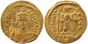 Ancient Byzantine Gold coin of the Emperor Phocas 602-610AD
