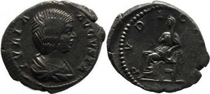 Roman coin of Julia Domna AR denarius - Wife Of Septimius Severus - PVDICITIA
